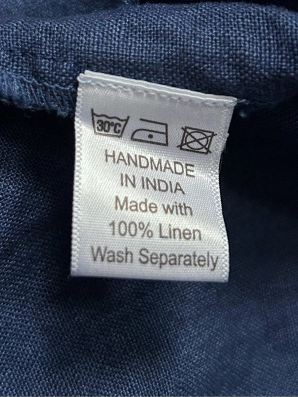 Handmade Indigo Blue 100% Linen Maxi Dress - Picture 9 of 9